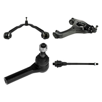 TRQ® - Front Passenger Side Lower and Upper Control Arm with Ball Joint and Tie Rod End Kit