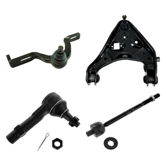 TRQ® - Front Passenger Side Lower and Upper Control Arm with Ball Joint and Tie Rod End Kit