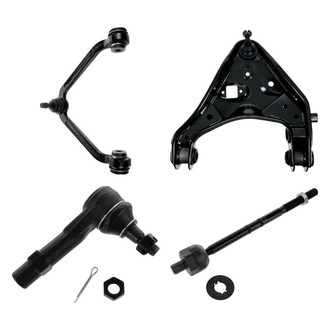 TRQ® - Front Passenger Side Lower and Upper Control Arm with Ball Joint and Tie Rod End Kit