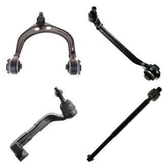 TRQ® - Front Passenger Side Lower and Upper Control Arm with Ball Joint and Tie Rod End Kit