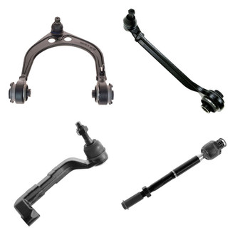 TRQ® - Front Passenger Side Lower and Upper Control Arm with Ball Joint and Tie Rod End Kit