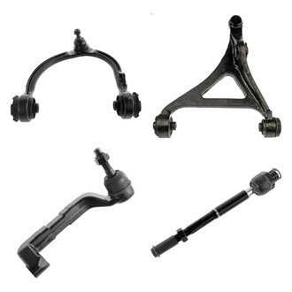 TRQ® - Front Passenger Side Lower and Upper Control Arm with Ball Joint and Tie Rod End Kit