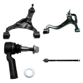 TRQ® - Front Passenger Side Lower and Upper Control Arm with Ball Joint and Tie Rod End Kit