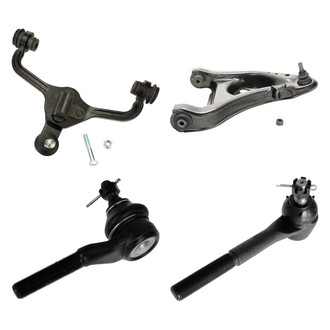 TRQ® - Front Passenger Side Lower and Upper Control Arm with Ball Joint and Tie Rod End Kit