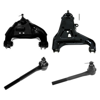 TRQ® - Front Passenger Side Lower and Upper Control Arm with Ball Joint and Tie Rod End Kit