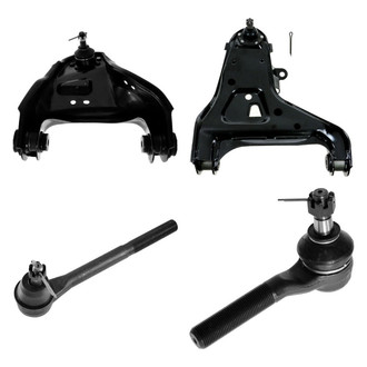 TRQ® - Front Passenger Side Lower and Upper Control Arm with Ball Joint and Tie Rod End Kit