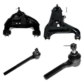 TRQ® - Front Passenger Side Lower and Upper Control Arm with Ball Joint and Tie Rod End Kit