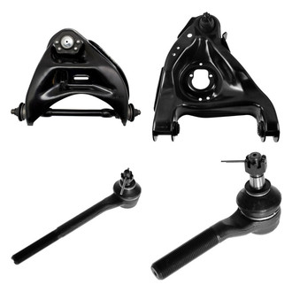 TRQ® - Front Passenger Side Lower and Upper Control Arm with Ball Joint and Tie Rod End Kit