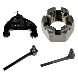 TRQ® - Front Passenger Side Lower and Upper Control Arm with Ball Joint and Tie Rod End Kit