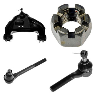 TRQ® - Front Passenger Side Lower and Upper Control Arm with Ball Joint and Tie Rod End Kit