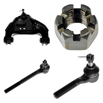 TRQ® - Front Passenger Side Lower and Upper Control Arm with Ball Joint and Tie Rod End Kit