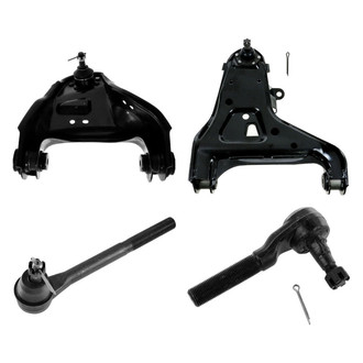 TRQ® - Front Passenger Side Lower and Upper Control Arm with Ball Joint and Tie Rod End Kit
