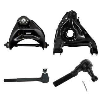 TRQ® - Front Passenger Side Lower and Upper Control Arm with Ball Joint and Tie Rod End Kit