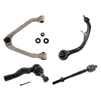 TRQ® - Front Passenger Side Lower and Upper Control Arm with Ball Joint and Tie Rod End Kit