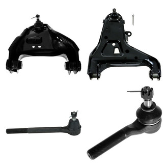 TRQ® - Front Passenger Side Lower and Upper Control Arm with Ball Joint and Tie Rod End Kit