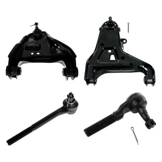 TRQ® - Front Passenger Side Lower and Upper Control Arm with Ball Joint and Tie Rod End Kit