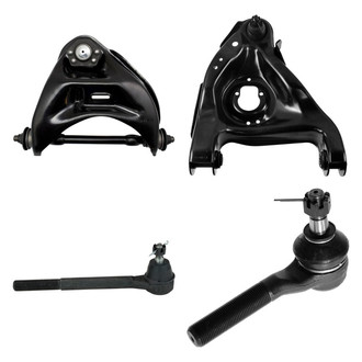 TRQ® - Front Passenger Side Lower and Upper Control Arm with Ball Joint and Tie Rod End Kit