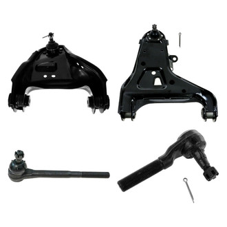 TRQ® - Front Passenger Side Lower and Upper Control Arm with Ball Joint and Tie Rod End Kit