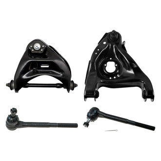 TRQ® - Front Passenger Side Lower and Upper Control Arm with Ball Joint and Tie Rod End Kit