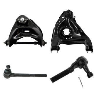 TRQ® - Front Passenger Side Lower and Upper Control Arm with Ball Joint and Tie Rod End Kit