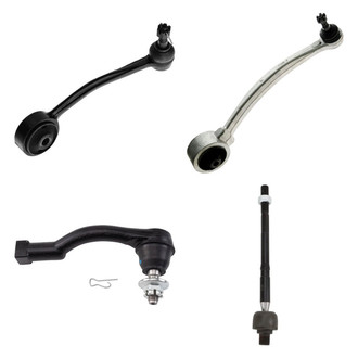 TRQ® - Front Passenger Side Lower and Upper Control Arm with Ball Joint and Tie Rod End Kit