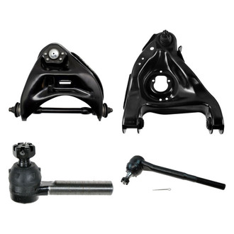 TRQ® - Front Passenger Side Lower and Upper Control Arm with Ball Joint and Tie Rod End Kit