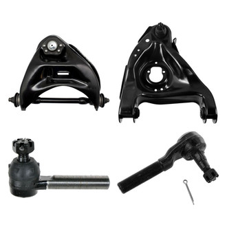 TRQ® - Front Passenger Side Lower and Upper Control Arm with Ball Joint and Tie Rod End Kit