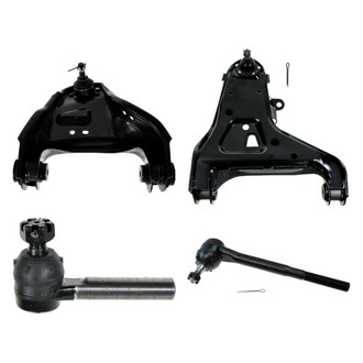 TRQ® - Front Passenger Side Lower and Upper Control Arm with Ball Joint and Tie Rod End Kit