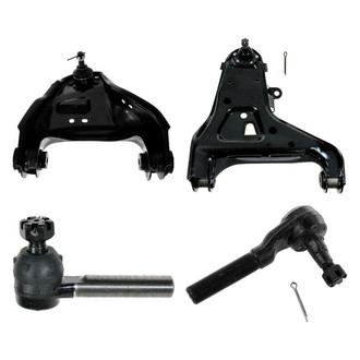 TRQ® - Front Passenger Side Lower and Upper Control Arm with Ball Joint and Tie Rod End Kit