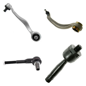 TRQ® - Front Passenger Side Lower and Upper Control Arm with Ball Joint and Tie Rod End Kit
