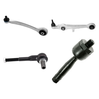 TRQ® - Front Passenger Side Lower and Upper Control Arm with Ball Joint and Tie Rod End Kit