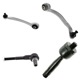 TRQ® - Front Passenger Side Lower and Upper Control Arm with Ball Joint and Tie Rod End Kit