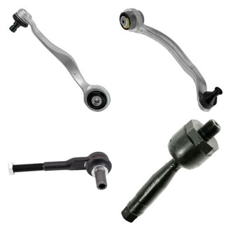 TRQ® - Front Passenger Side Lower and Upper Control Arm with Ball Joint and Tie Rod End Kit