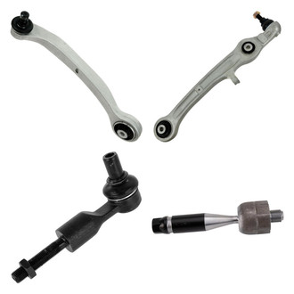 TRQ® - Front Passenger Side Lower and Upper Control Arm with Ball Joint and Tie Rod End Kit