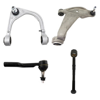 TRQ® - Front Passenger Side Lower and Upper Control Arm with Ball Joint and Tie Rod End Kit