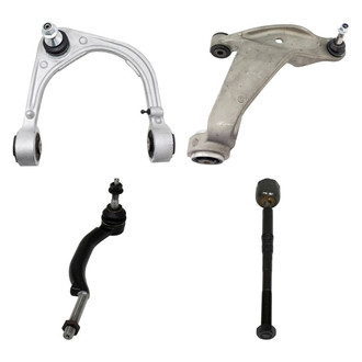TRQ® - Front Passenger Side Lower and Upper Control Arm with Ball Joint and Tie Rod End Kit