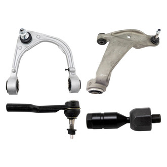 TRQ® - Front Passenger Side Lower and Upper Control Arm with Ball Joint and Tie Rod End Kit