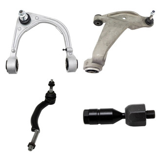TRQ® - Front Passenger Side Lower and Upper Control Arm with Ball Joint and Tie Rod End Kit
