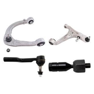 TRQ® - Front Passenger Side Lower and Upper Control Arm with Ball Joint and Tie Rod End Kit