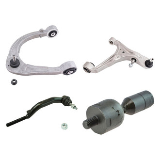TRQ® - Front Passenger Side Lower and Upper Control Arm with Ball Joint and Tie Rod End Kit
