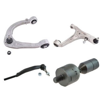 TRQ® - Front Passenger Side Lower and Upper Control Arm with Ball Joint and Tie Rod End Kit