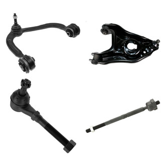 TRQ® - Front Passenger Side Lower and Upper Control Arm with Ball Joint and Tie Rod End Kit