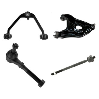 TRQ® - Front Passenger Side Lower and Upper Control Arm with Ball Joint and Tie Rod End Kit
