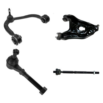 TRQ® - Front Passenger Side Lower and Upper Control Arm with Ball Joint and Tie Rod End Kit