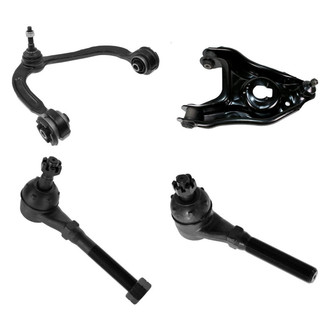 TRQ® - Front Passenger Side Lower and Upper Control Arm with Ball Joint and Tie Rod End Kit