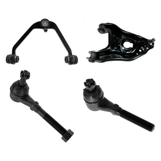 TRQ® - Front Passenger Side Lower and Upper Control Arm with Ball Joint and Tie Rod End Kit