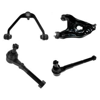 TRQ® - Front Passenger Side Lower and Upper Control Arm with Ball Joint and Tie Rod End Kit