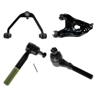 TRQ® - Front Passenger Side Lower and Upper Control Arm with Ball Joint and Tie Rod End Kit