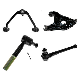 TRQ® - Front Passenger Side Lower and Upper Control Arm with Ball Joint and Tie Rod End Kit