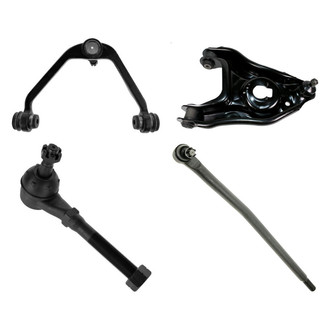 TRQ® - Front Passenger Side Lower and Upper Control Arm with Ball Joint and Tie Rod End Kit